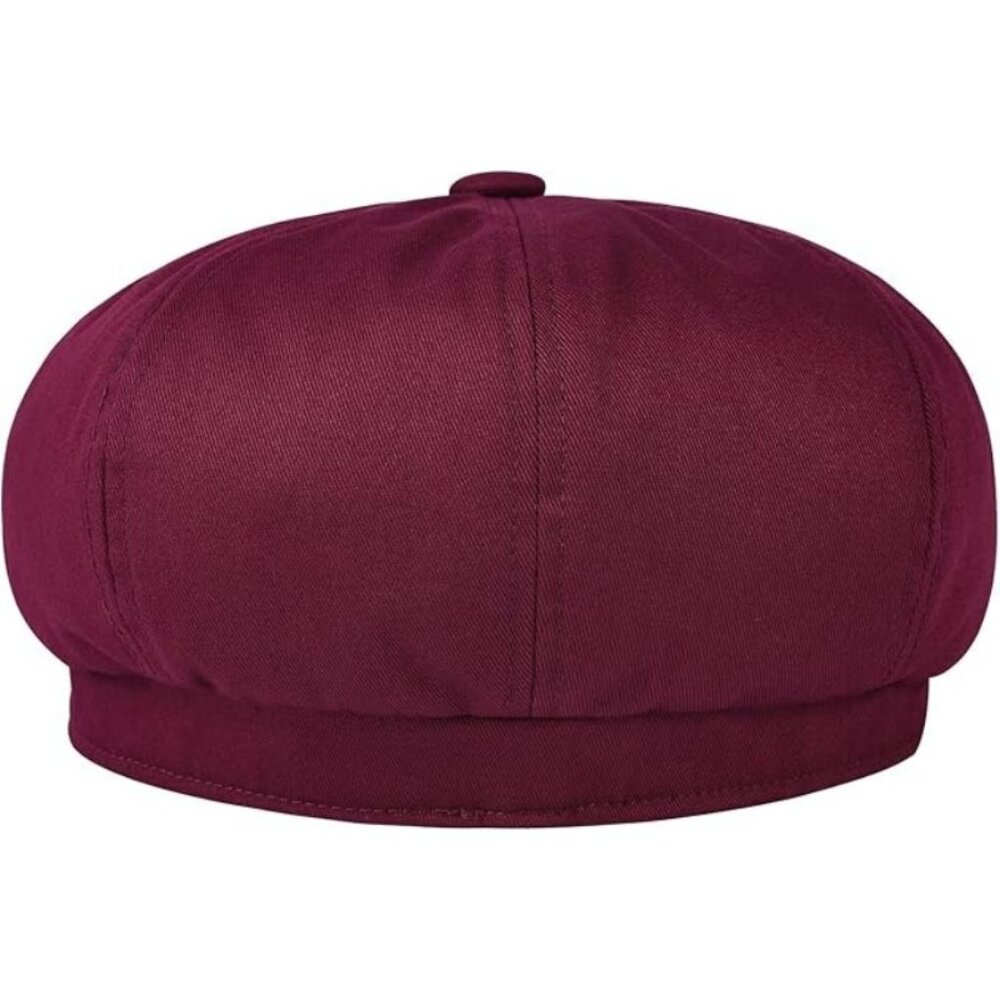 Maroon Vintage Retro Newsboy Baker Boy Flat Ivy Gatsby Cabbie Driving Golf Hat - Picture 5 of 6